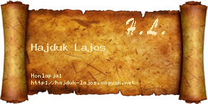 Hajduk Lajos névjegykártya